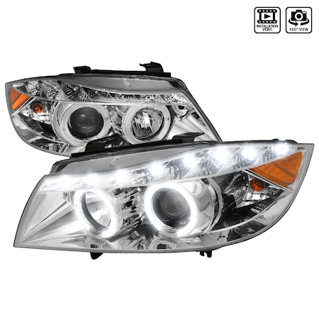Spec-D Tuning 06-08 Bmw E90 R8 Style Projector Headlight, 2LHP-E9005-8-TM 2LHP-E9005-8-TM